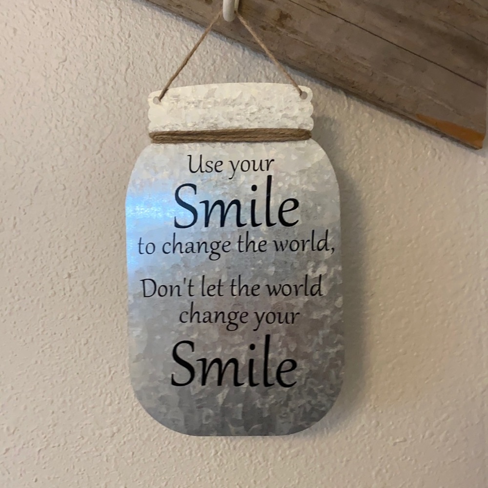 Galvanized mason jar sign.